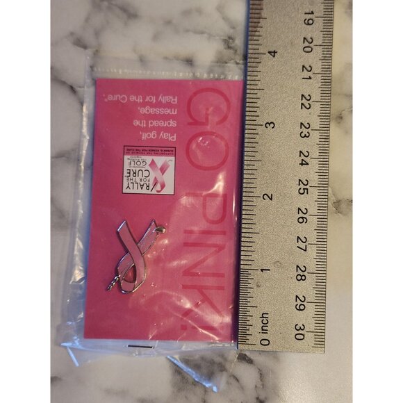 Rally For The Cure Pink Ribbon Golf Pin Breast Cancer Awareness Program - Picture 3 of 3